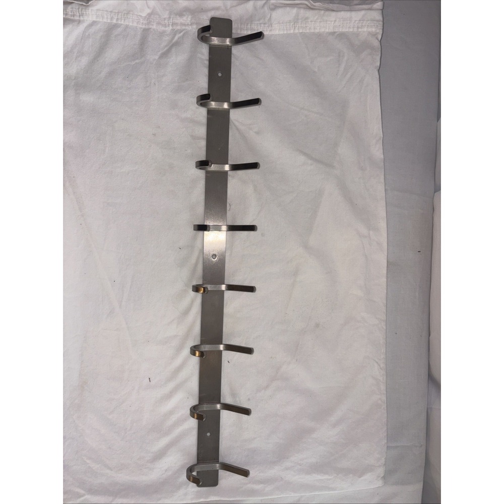 Sayoneyes Brushed Nickel Coat Rack Wall Mount 8 Heavy Duty Double Hooks SL1201-4